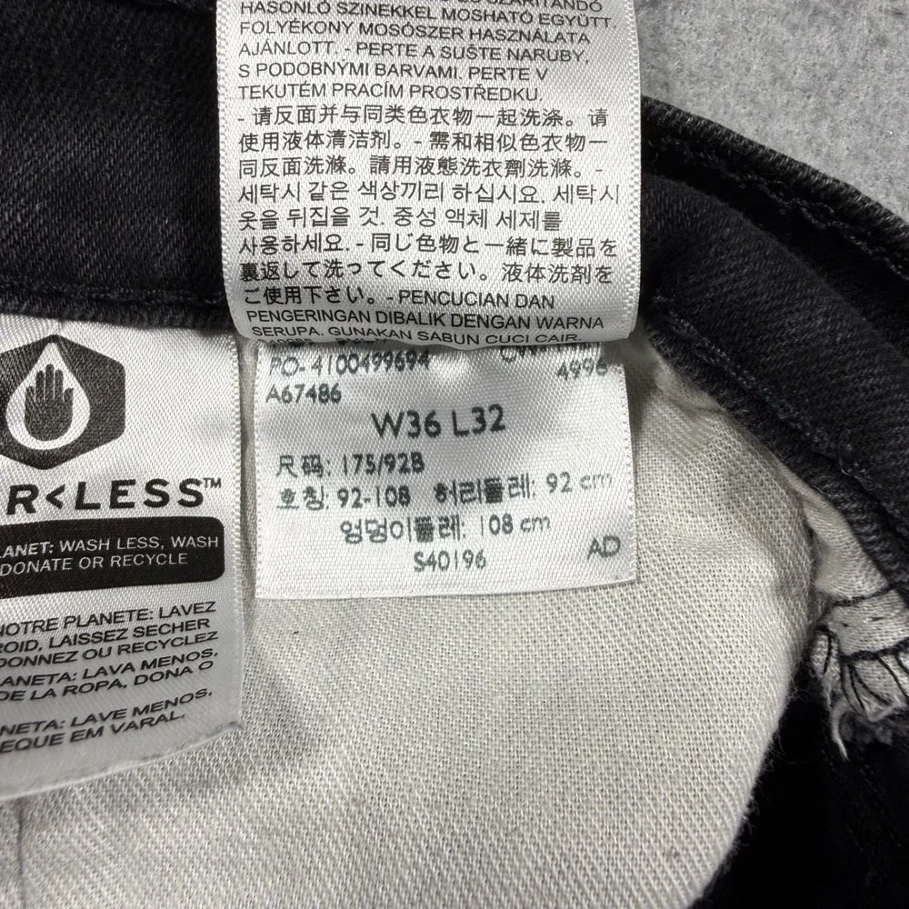 Levis 511 Slim Fit Jeans Mens 36x32 Charcoal Black Denim Stretch Pants